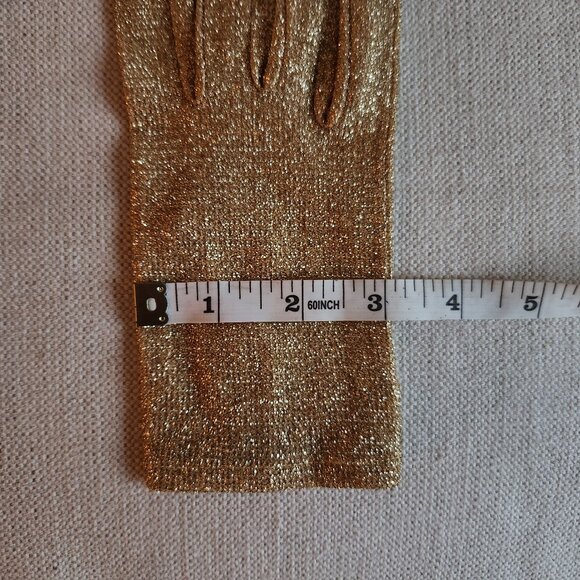 Vintage Perrin Gold Textured Metallic Gloves - XS - Picture 4 of 5